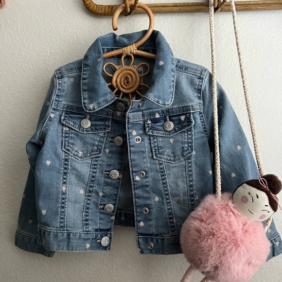 Oshkosh denim jacket with white hearts - Picture 4 of 6